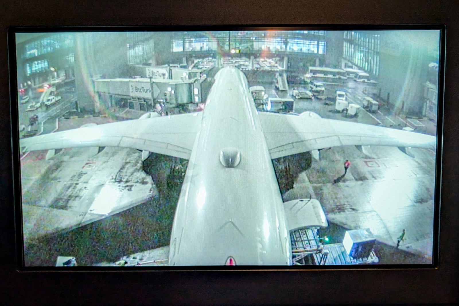 IFE screen at a Turkish Airlines A350-900 business class seat