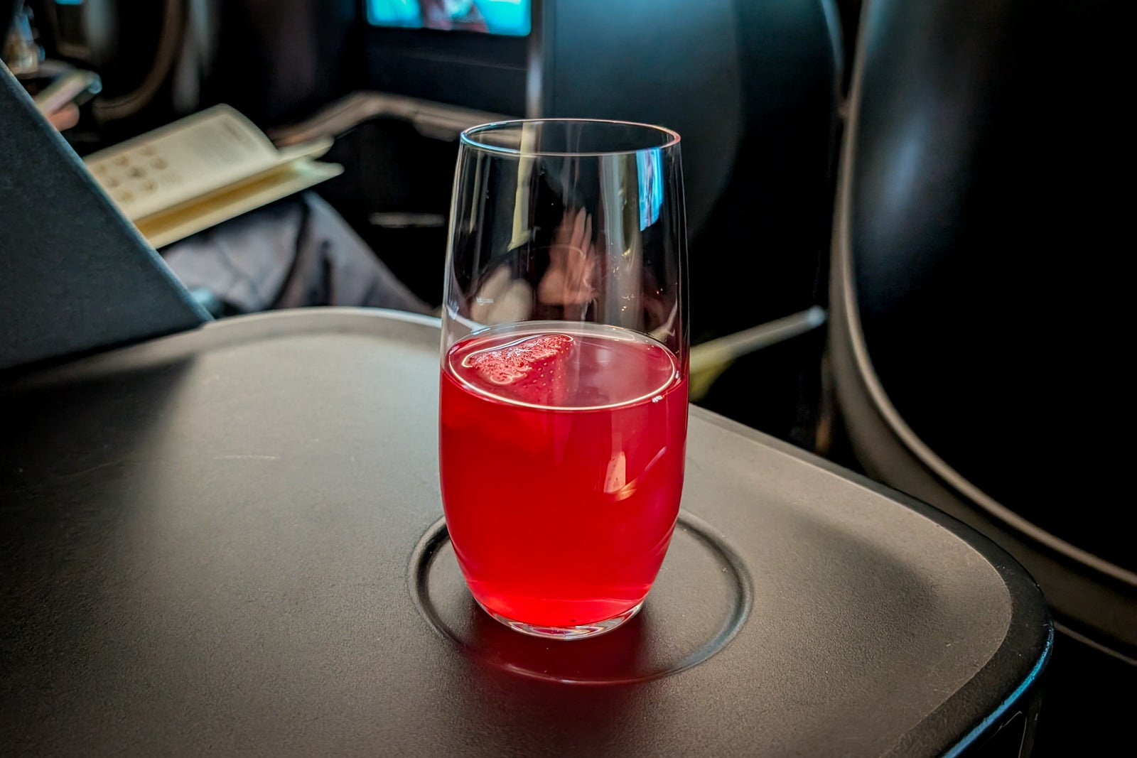Pre-departure drink in Turkish Airlines business class