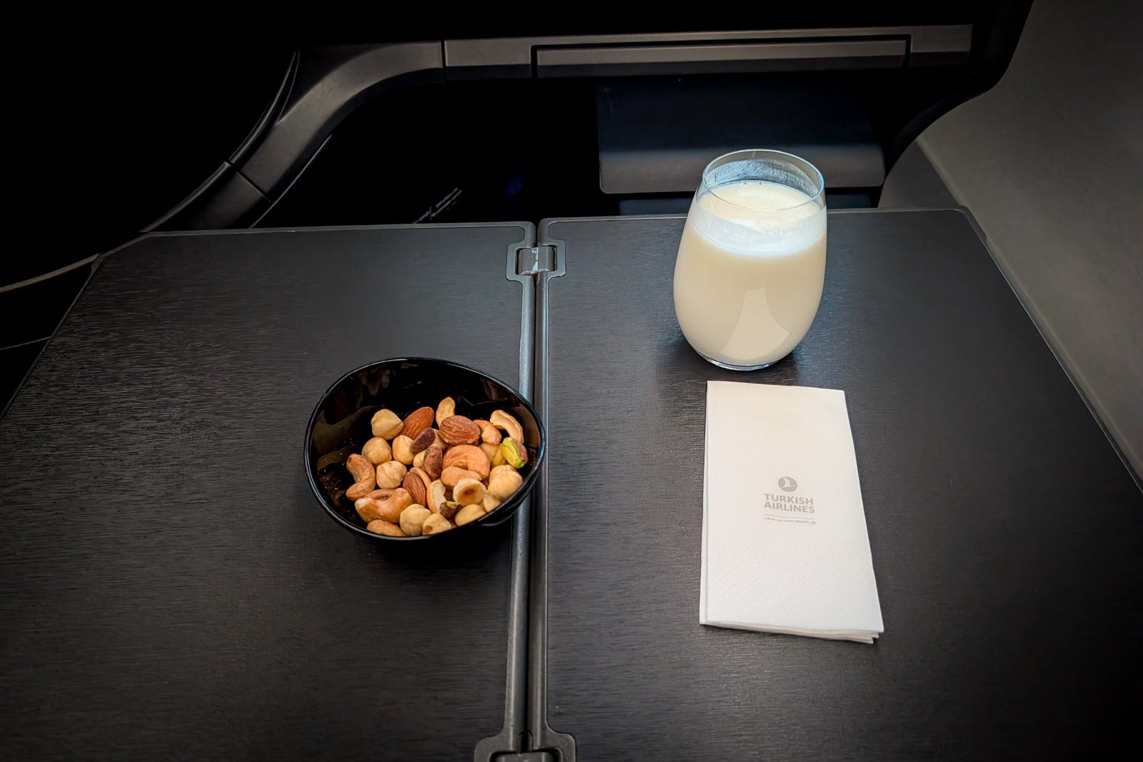 Nuts and aryan on a Turkish Airlines long-haul flight in business class