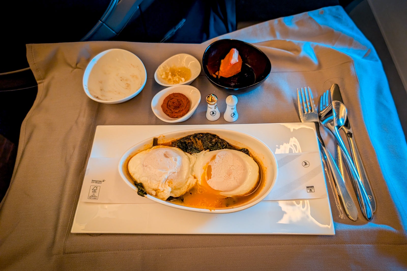 Arrival meal in Turkish Airlines business class