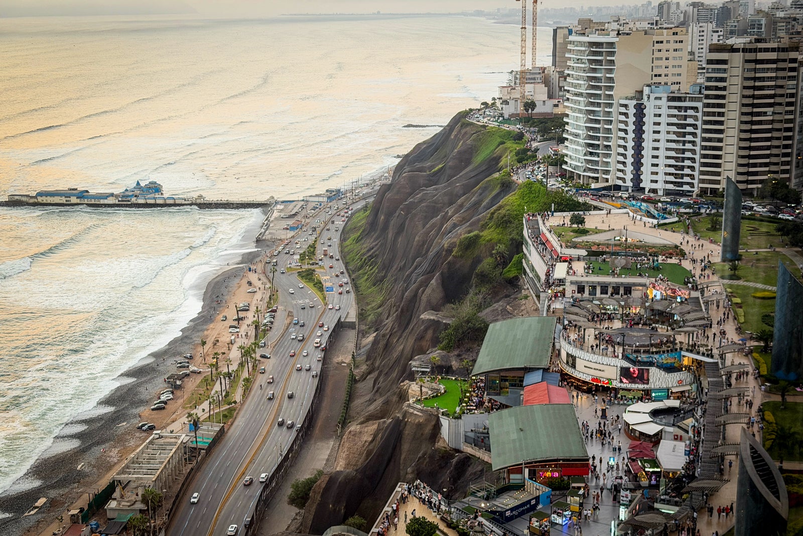 Larcomar shopping center as seen from InterContinental Real Lima Miraflores Executive Club lounge