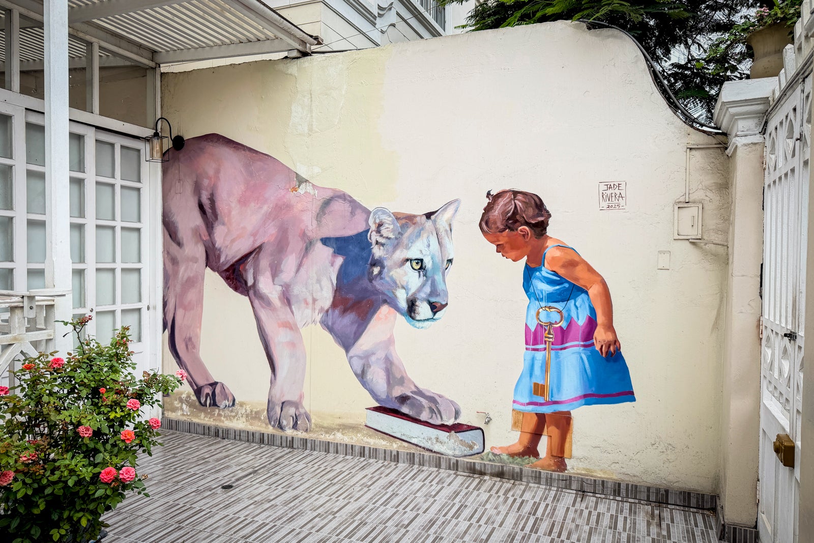 Mural at Museo Jade Rivera in Lima, Peru