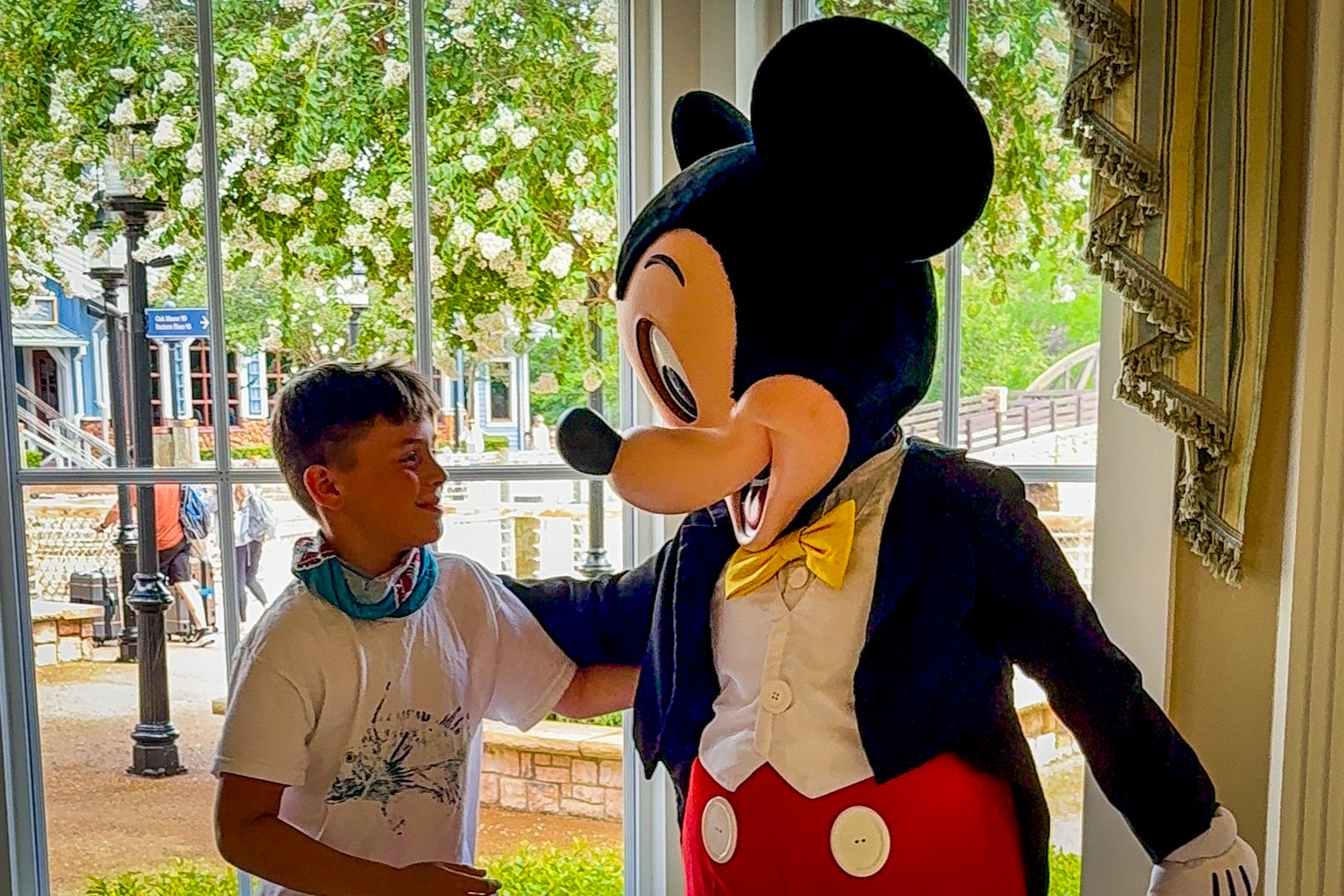 child meeting Mickey