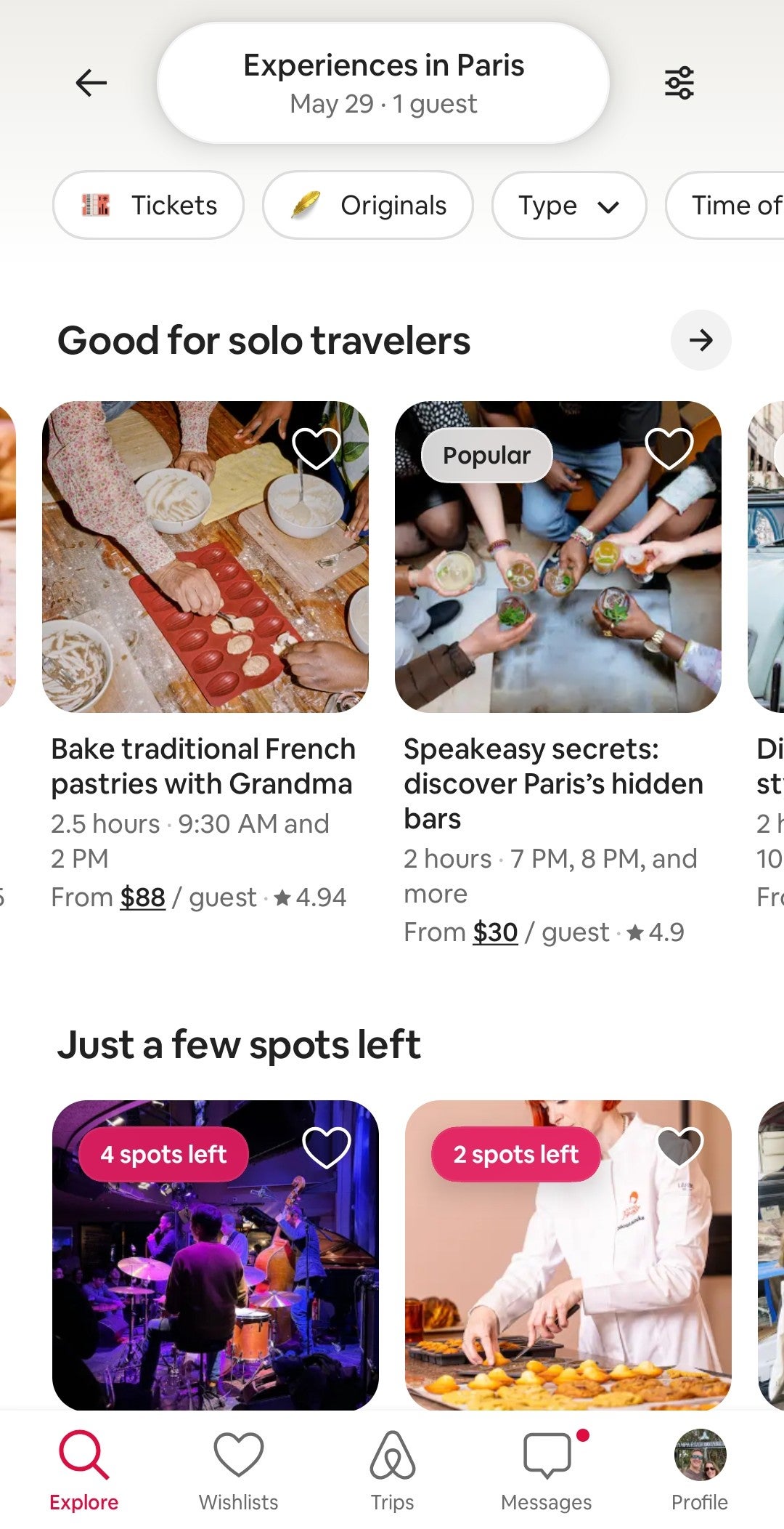 Airbnb app Paris experiences good for solo travelers