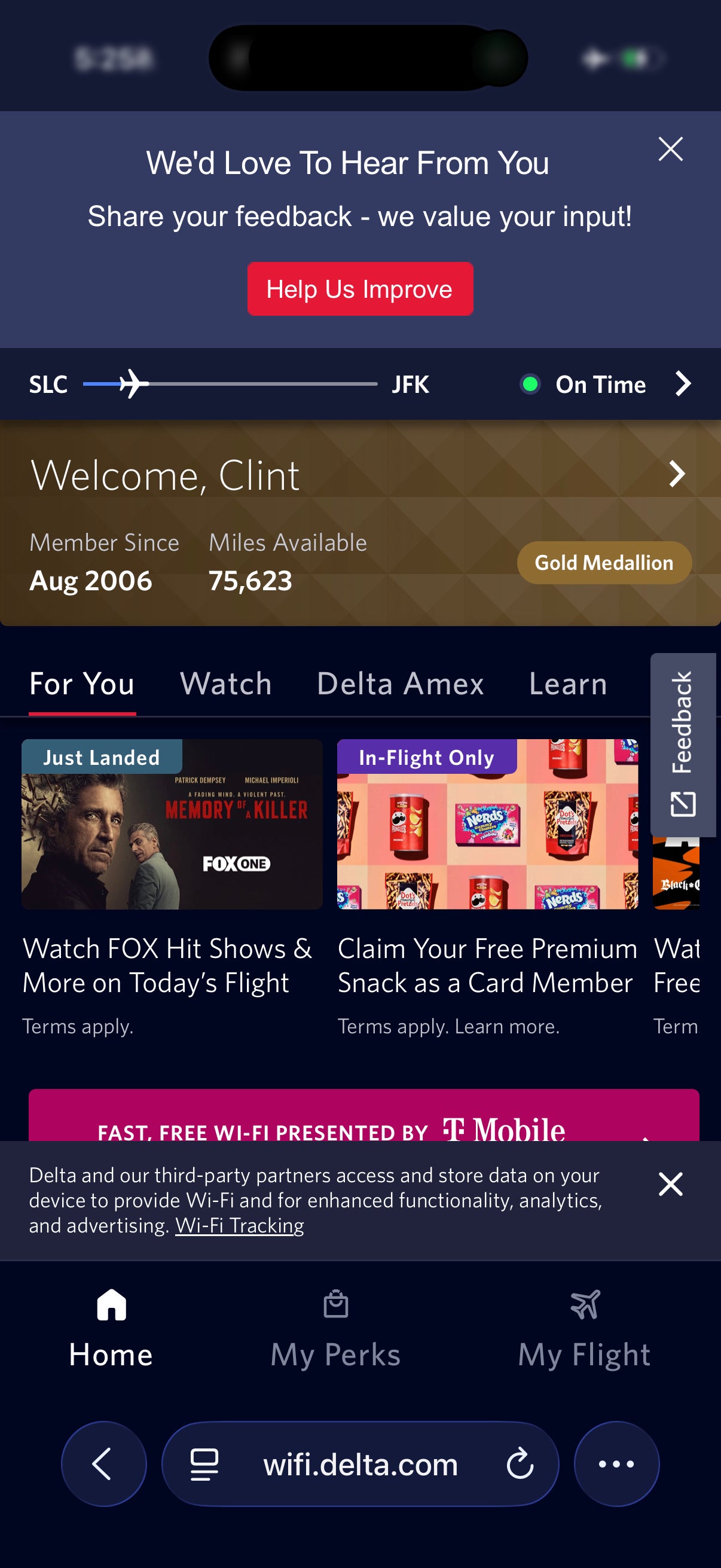 Delta onboard snack offer.