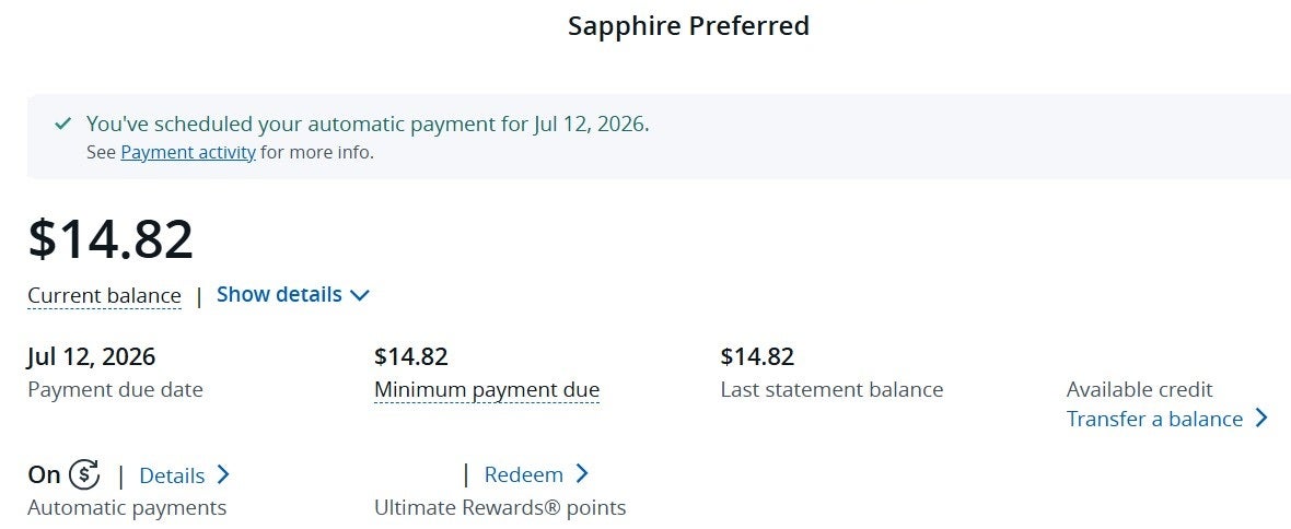 Transferring Chase points to Hyatt
