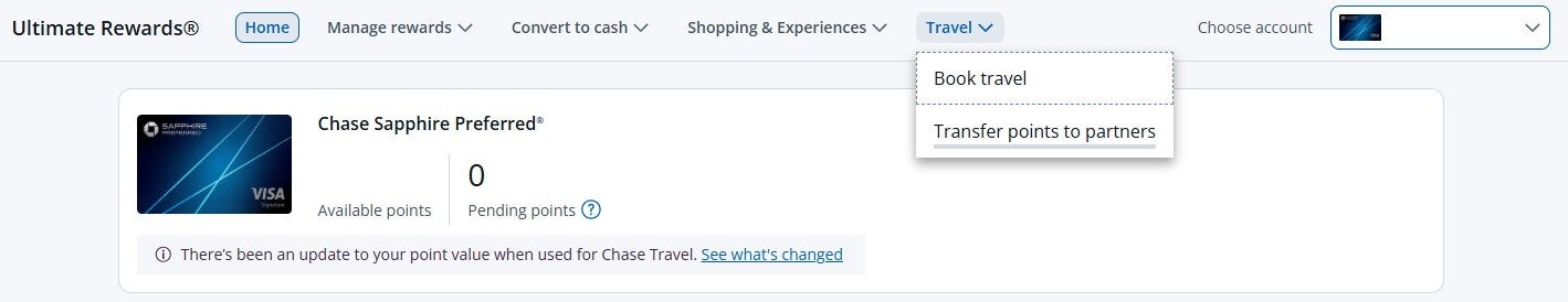 Transferring Chase points to Hyatt