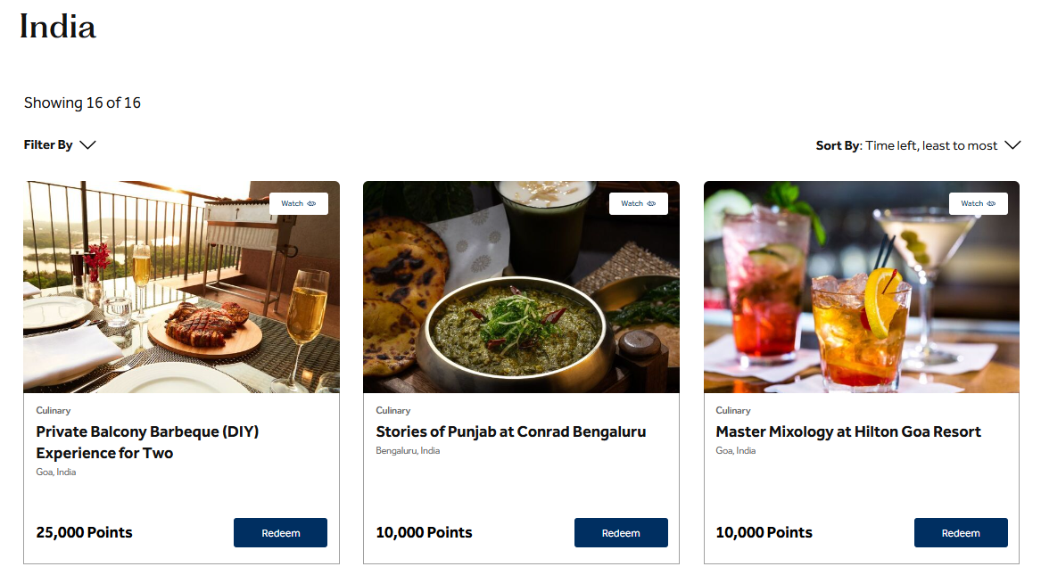 Hilton Experiences in India