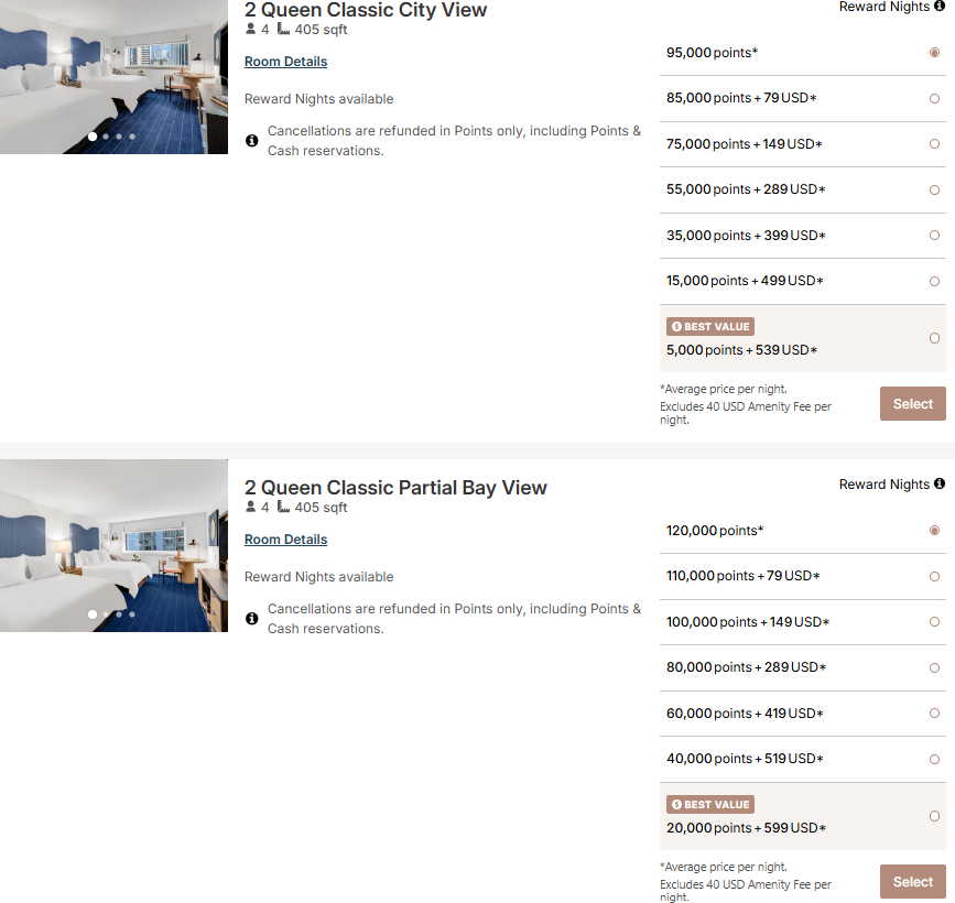 Redeeming IHG points for premium room types