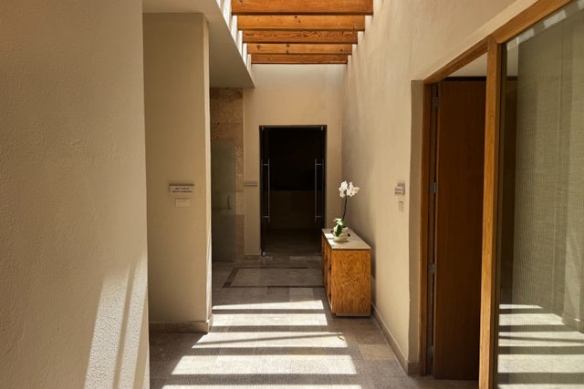 Hallway of spa with natural sunlight