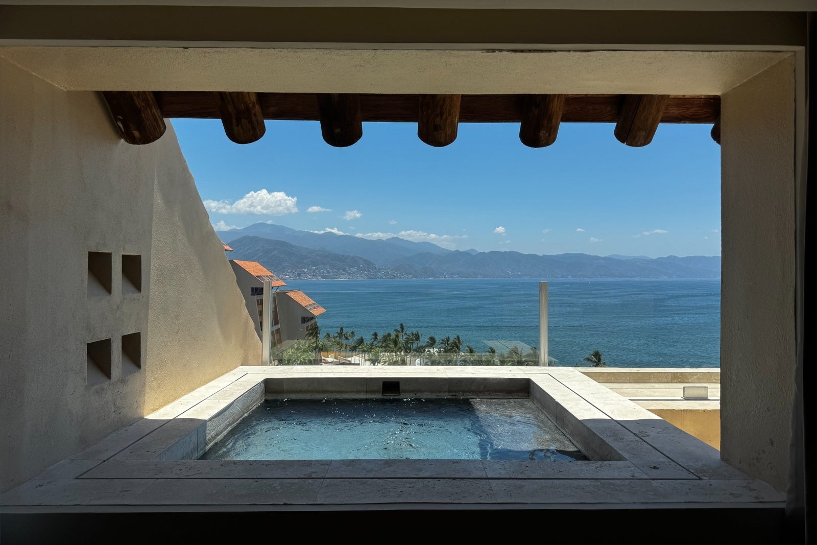 Exterior plunge pool on balcony of guest room at Westin Playa Vallarta
