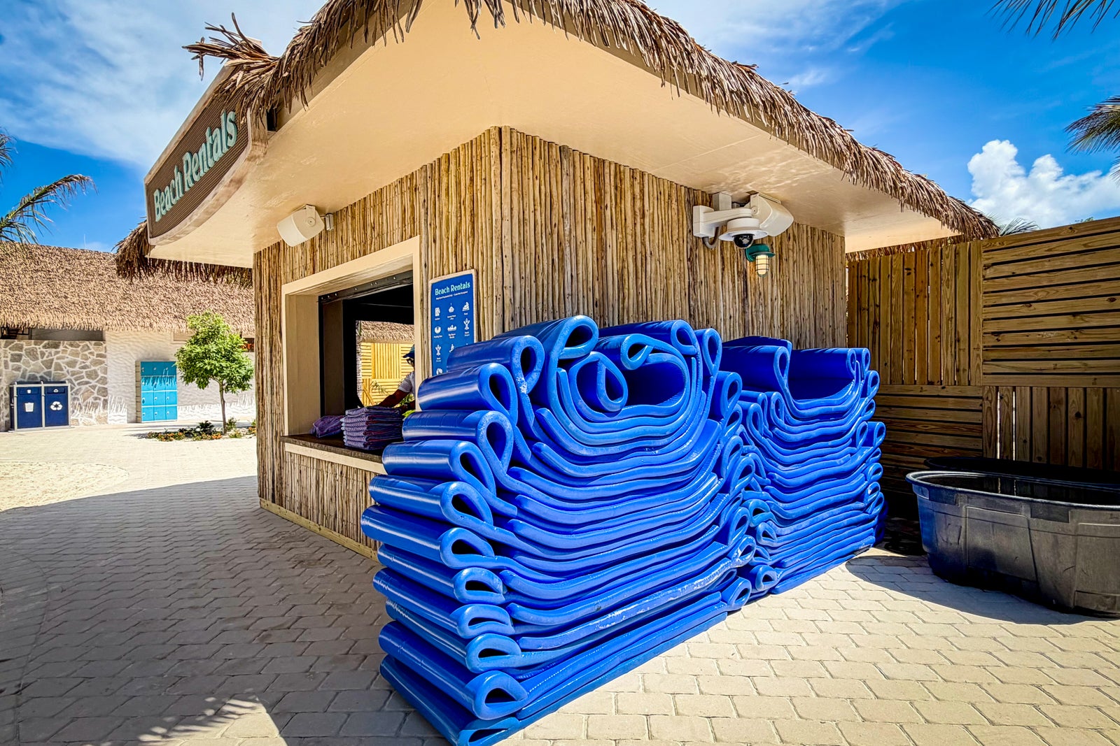 Mats are available for rent at RelaxAway, Half Moon Cay.