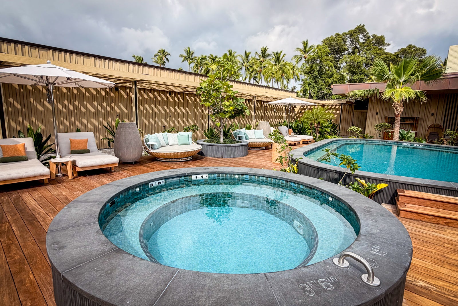 Mauna Kea Beach Hotel Furniture, Hot Tub, Outdoors, Plant, Pool, Swimming Pool, Tub, Water, Chair