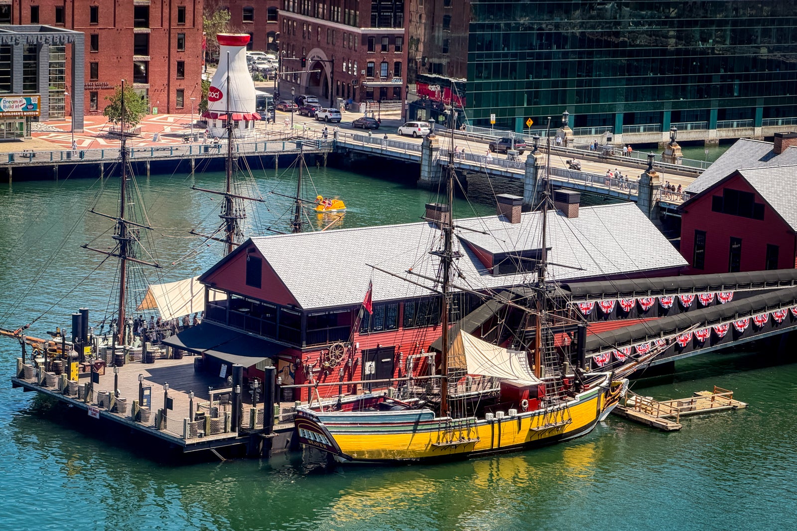 Boston Tea Party Museum as seen from a guest room at the InterContinental Boston.