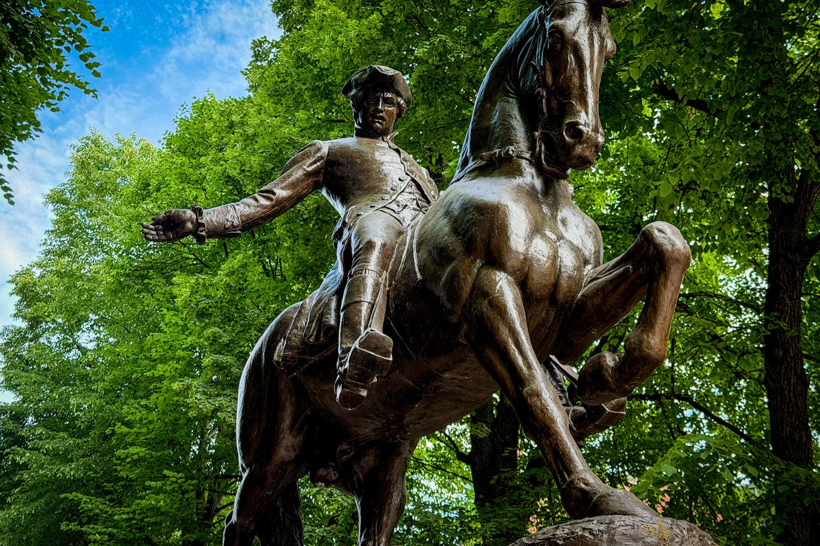 Paul Revere statue in Boston's North End neighborhood.