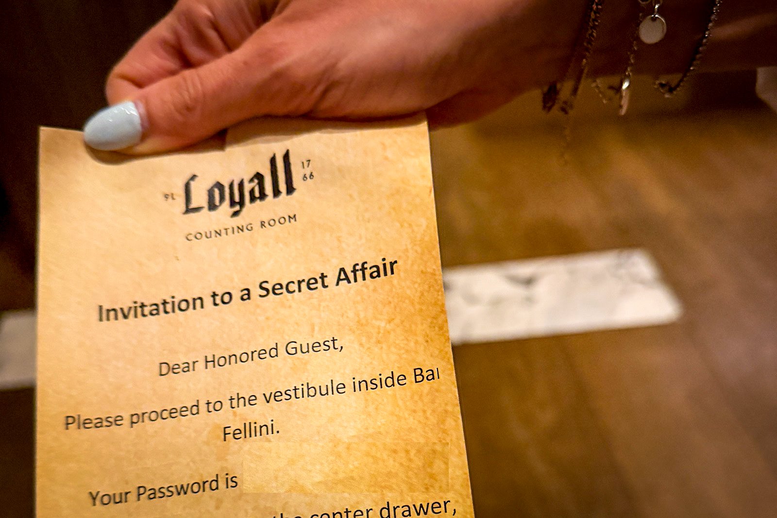 Invitation to the speakeasy at InterContinental Boston