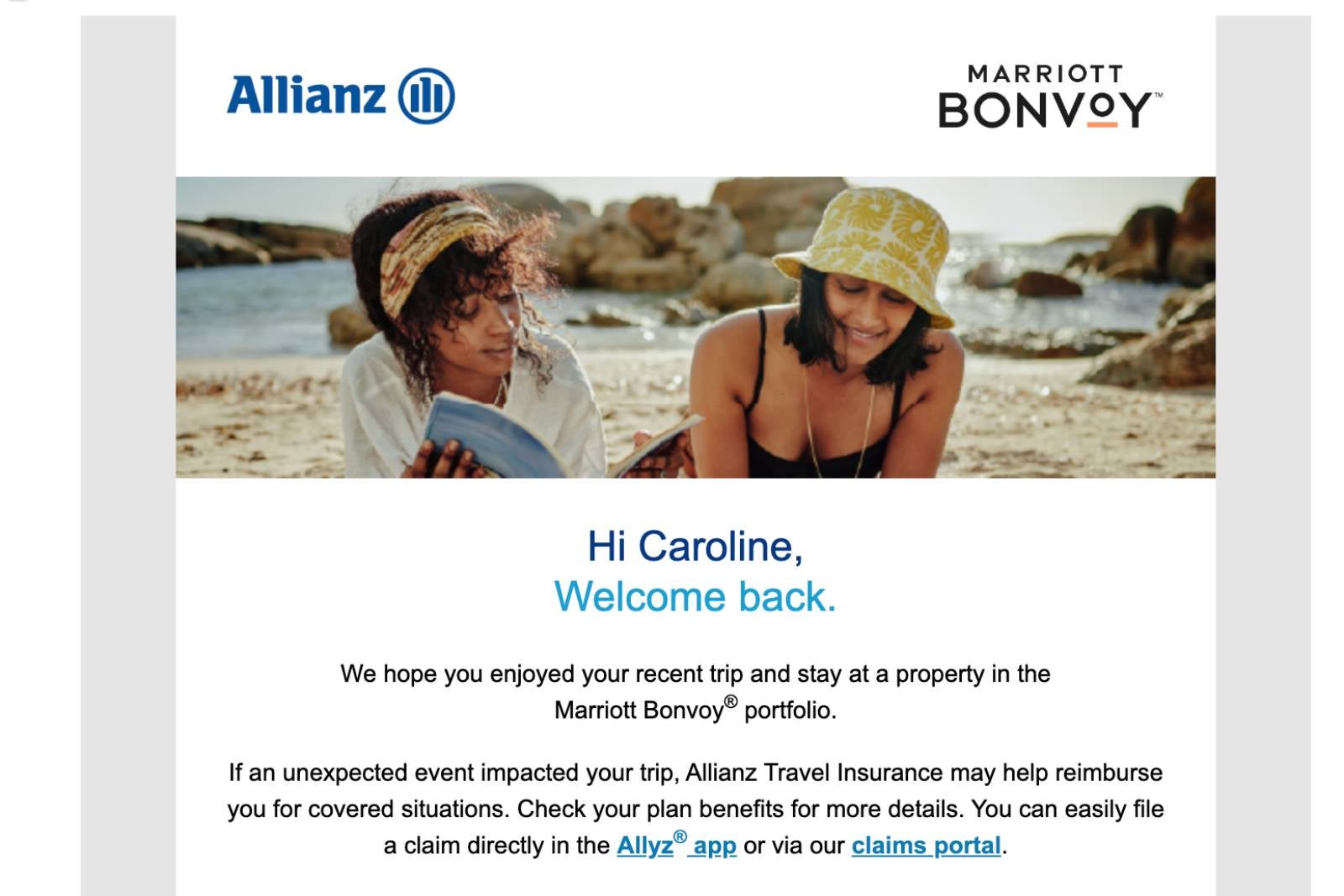 screenshot of email