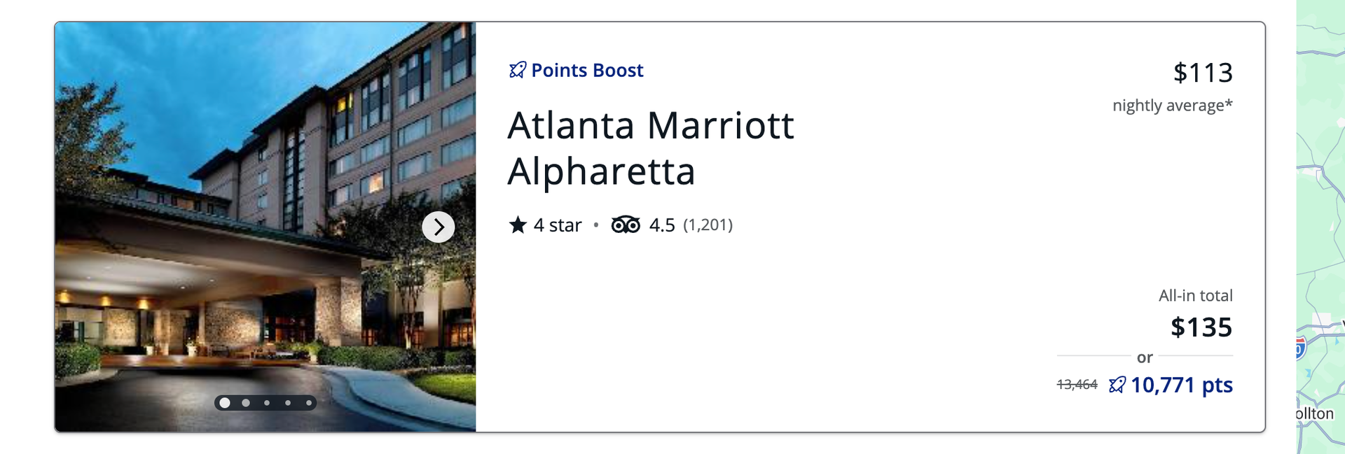 Atlanta Marriott Alpharetta Chase Travel listing