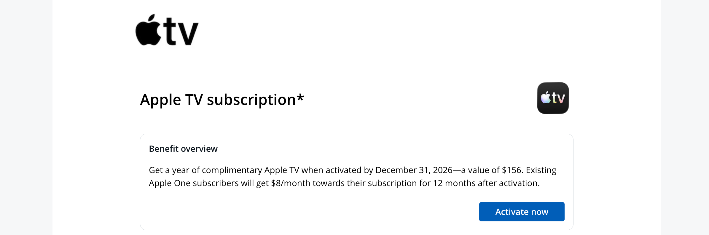 screenshot of Apple TV Chase Sapphire Preferred benefit activation