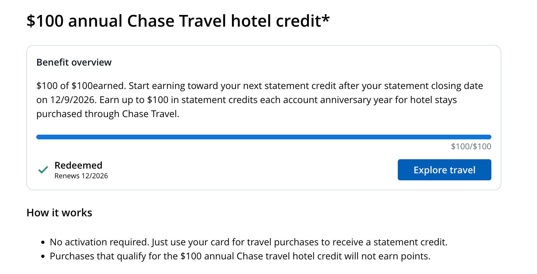 Hotel credit tracker