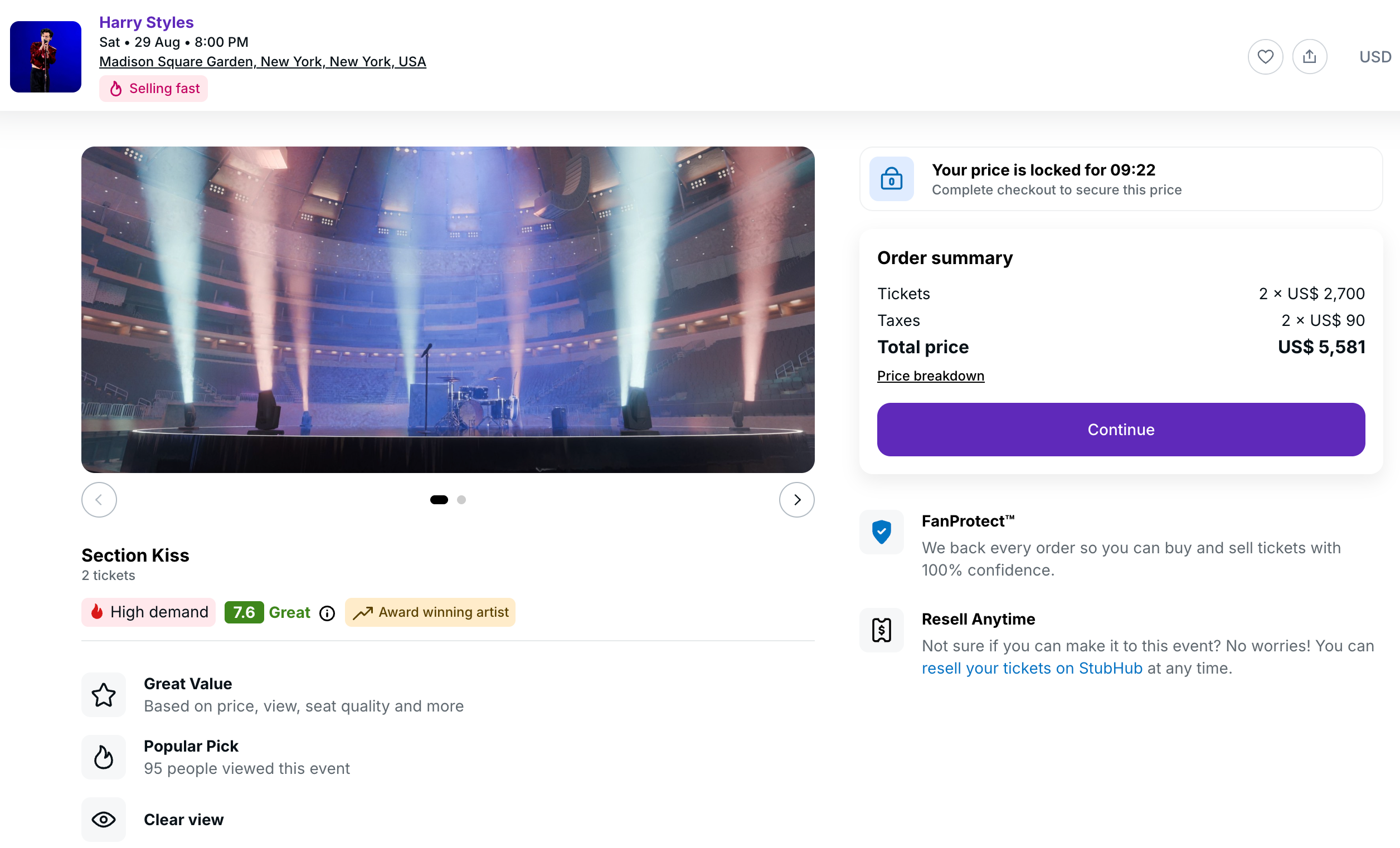 Stubhub screenshot