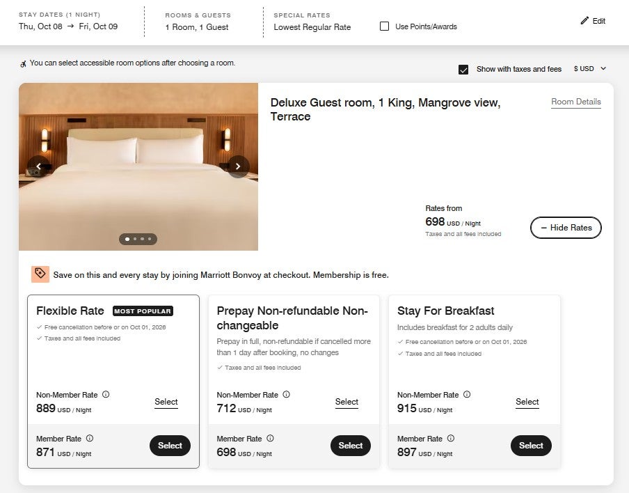 St Regis Costa Mujeres paid rates