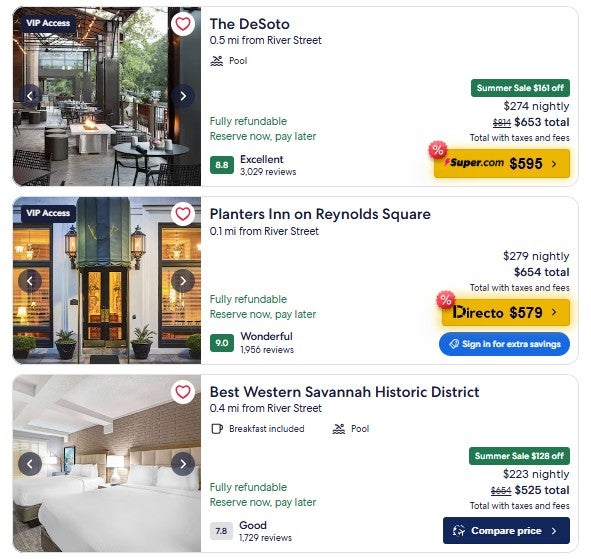Points Path overlay on Expedia search results