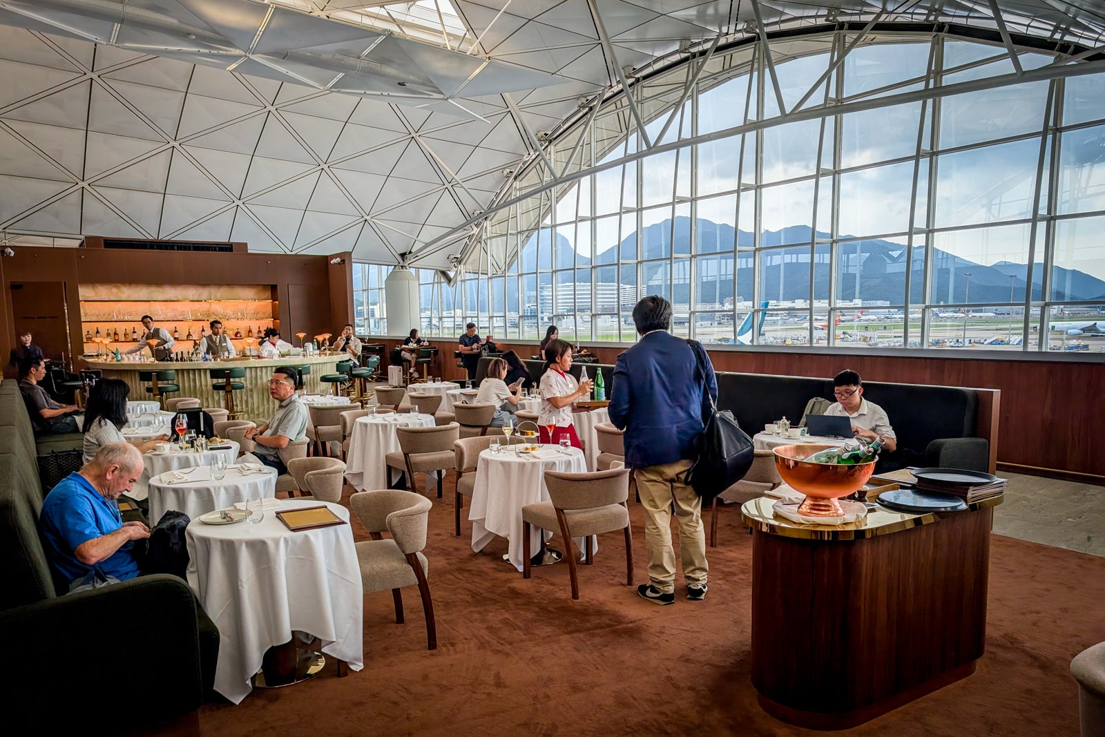 Dining in the Atrium at The Wing, First, in Hong Kong