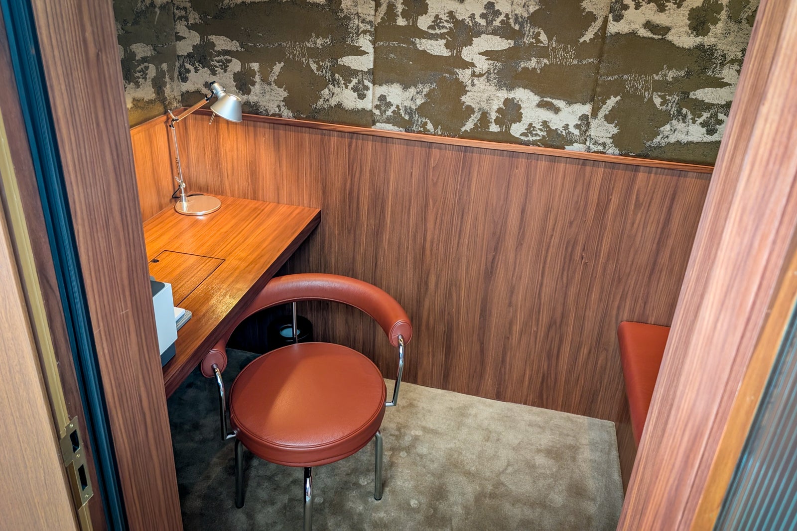 Private phone and meeting room at Cathay Pacific's The Wing, First