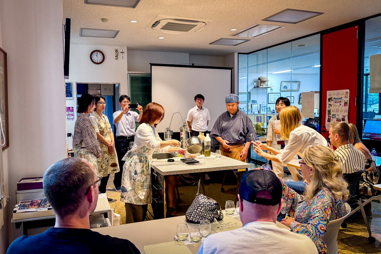 Diamond Princess passengers learn about the art of aging kombu at small craft maker in Tsuruga.