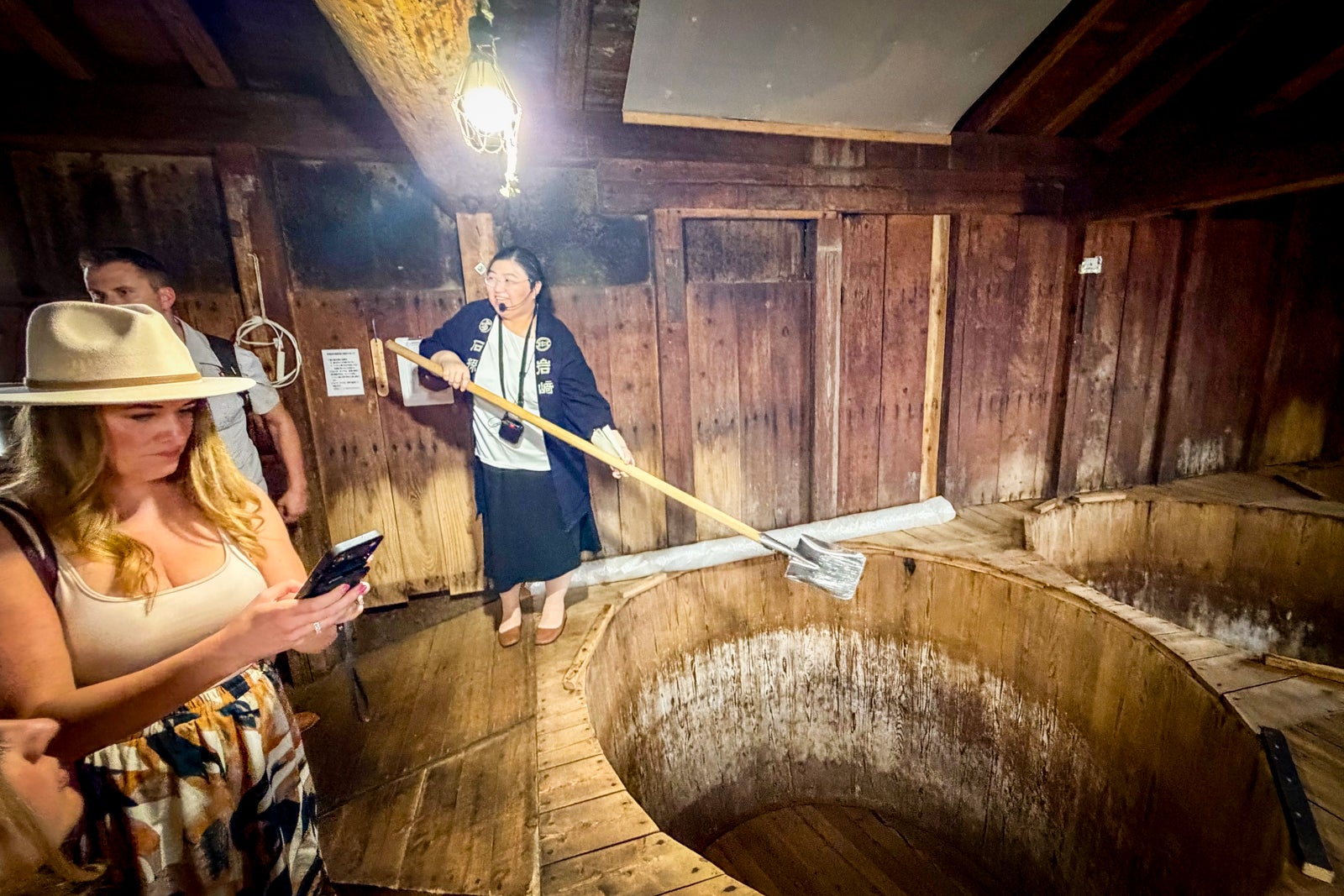 Kana Ishikawa, the owner of a small craft miso and soy sauce brewery near Akita, shows off its traditional production methods.