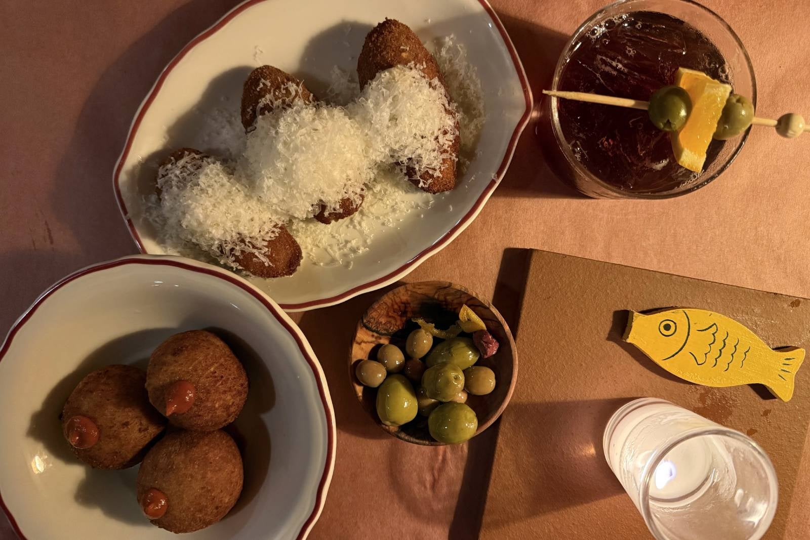 overhead shot of tapas