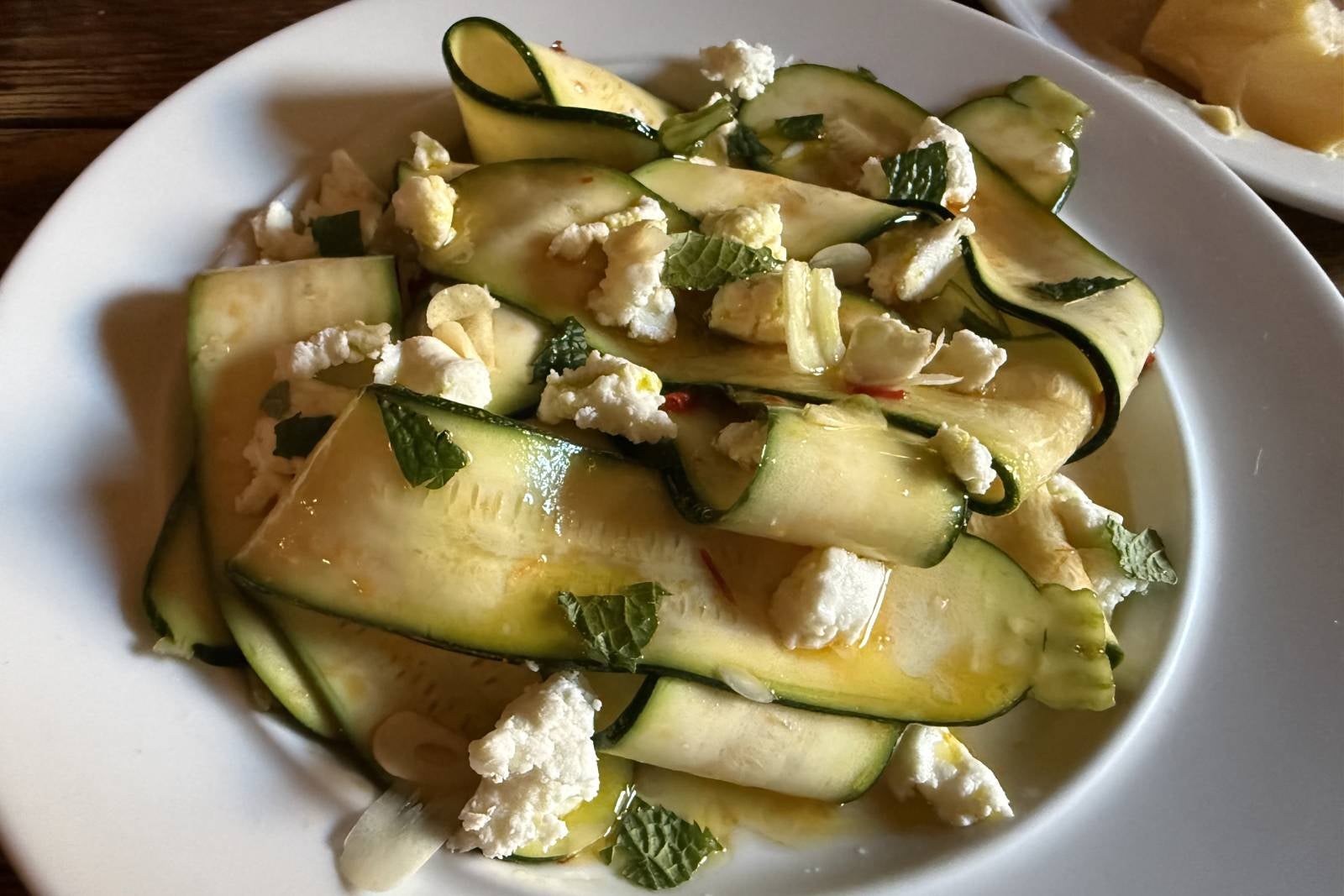 Zucchini salad at the Wren in Baltimore
