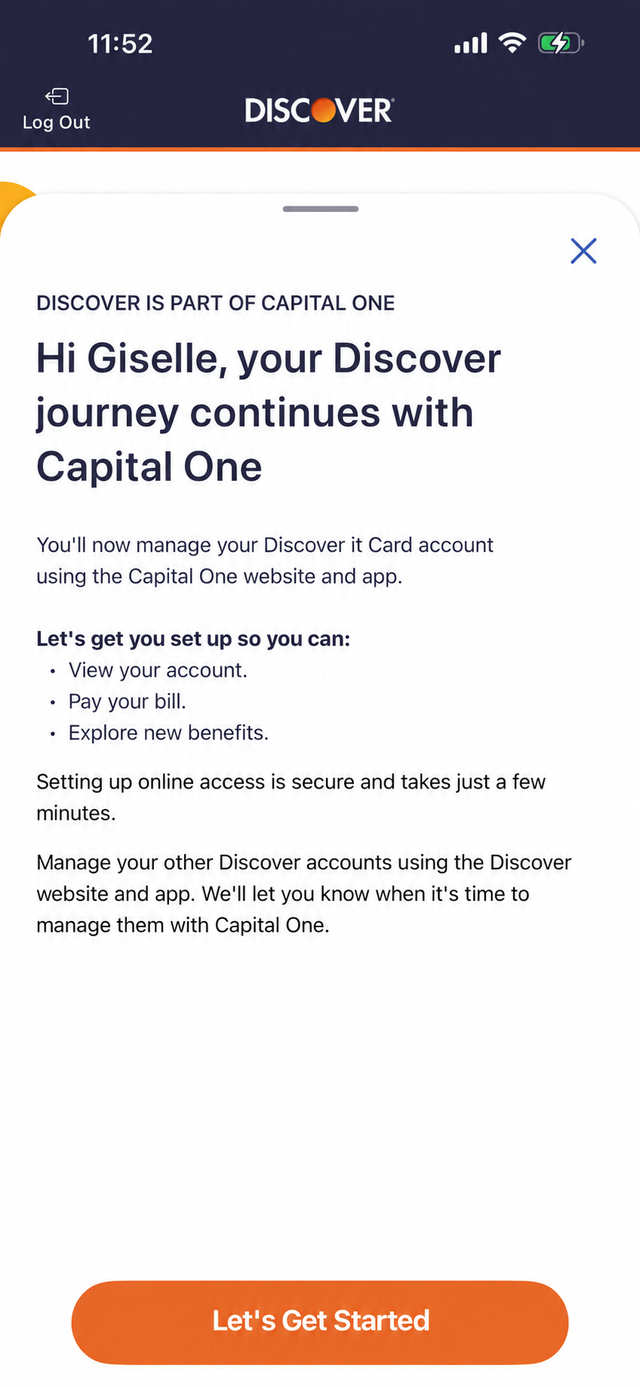Capital One Discover transition