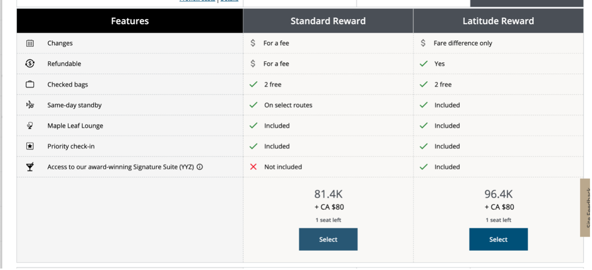 Aeroplan redemption