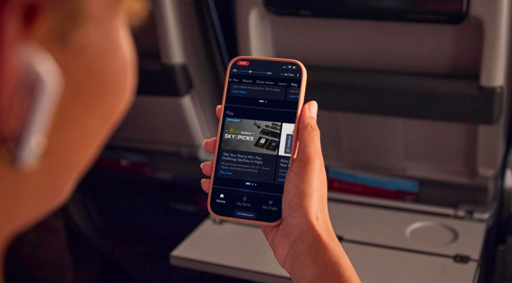 Delta's new SkyLink on a phone.