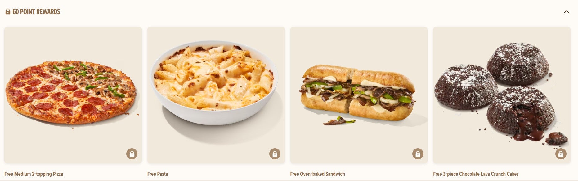 Dominos Rewards 60-point options