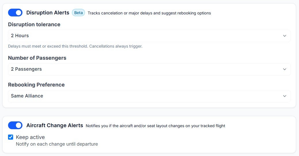 Setting up ExpertFlyer automated alerts