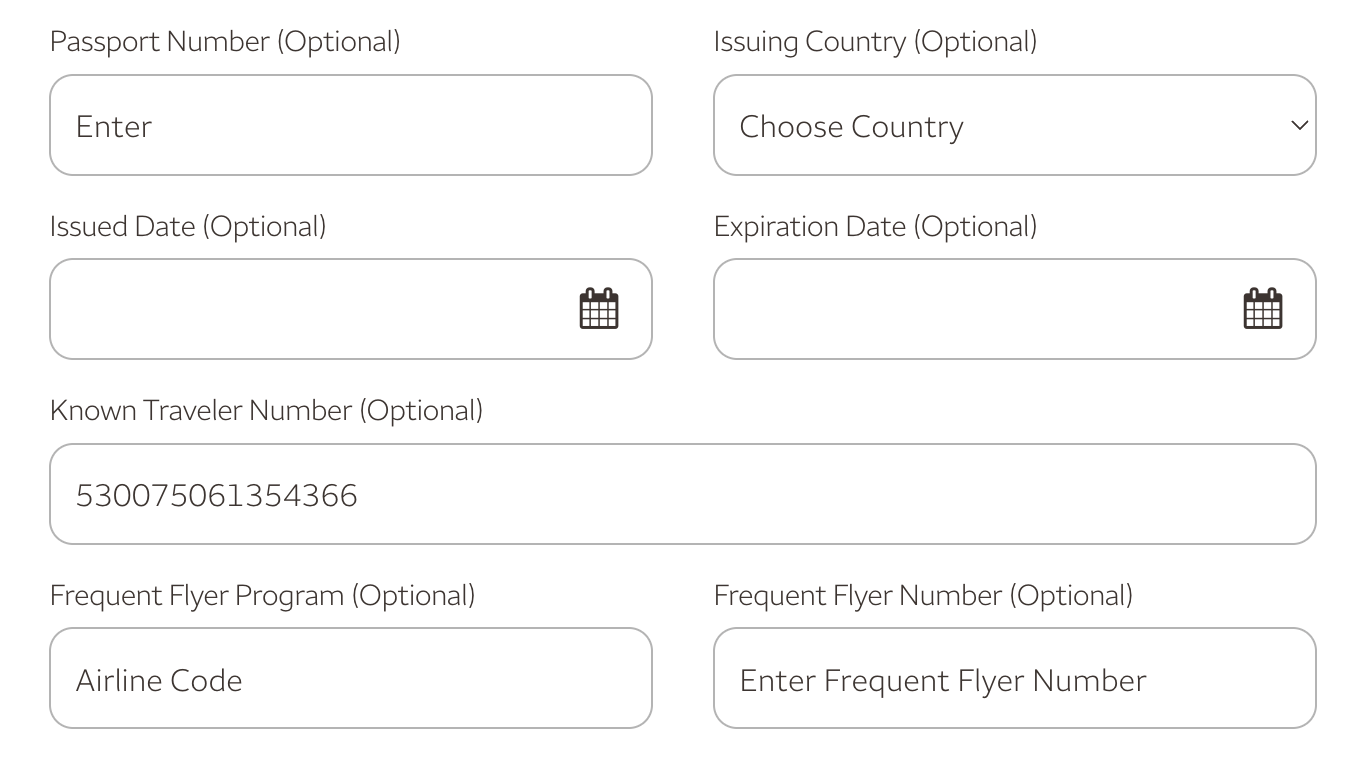 Wells Fargo booking screen