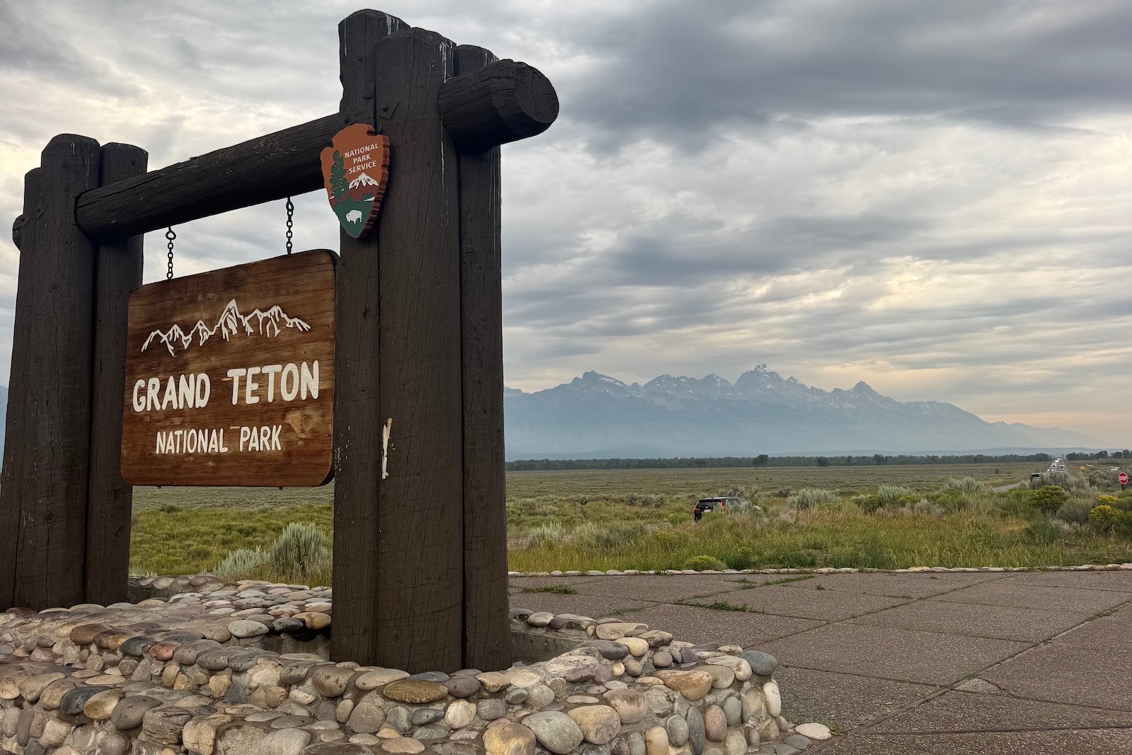Sign at entrance of Tetons
