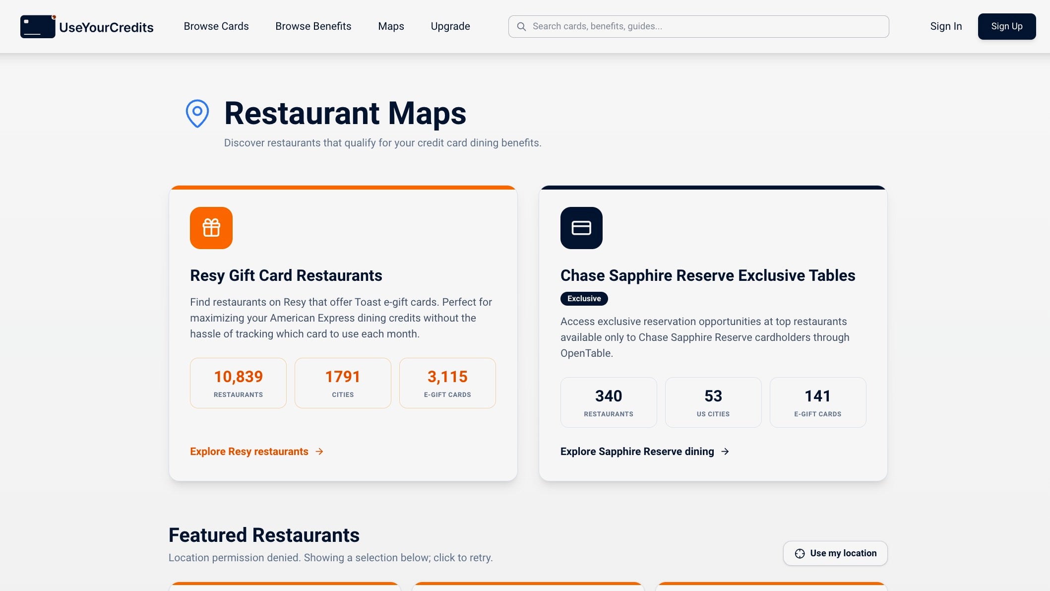 useyourcredits.com screenshot