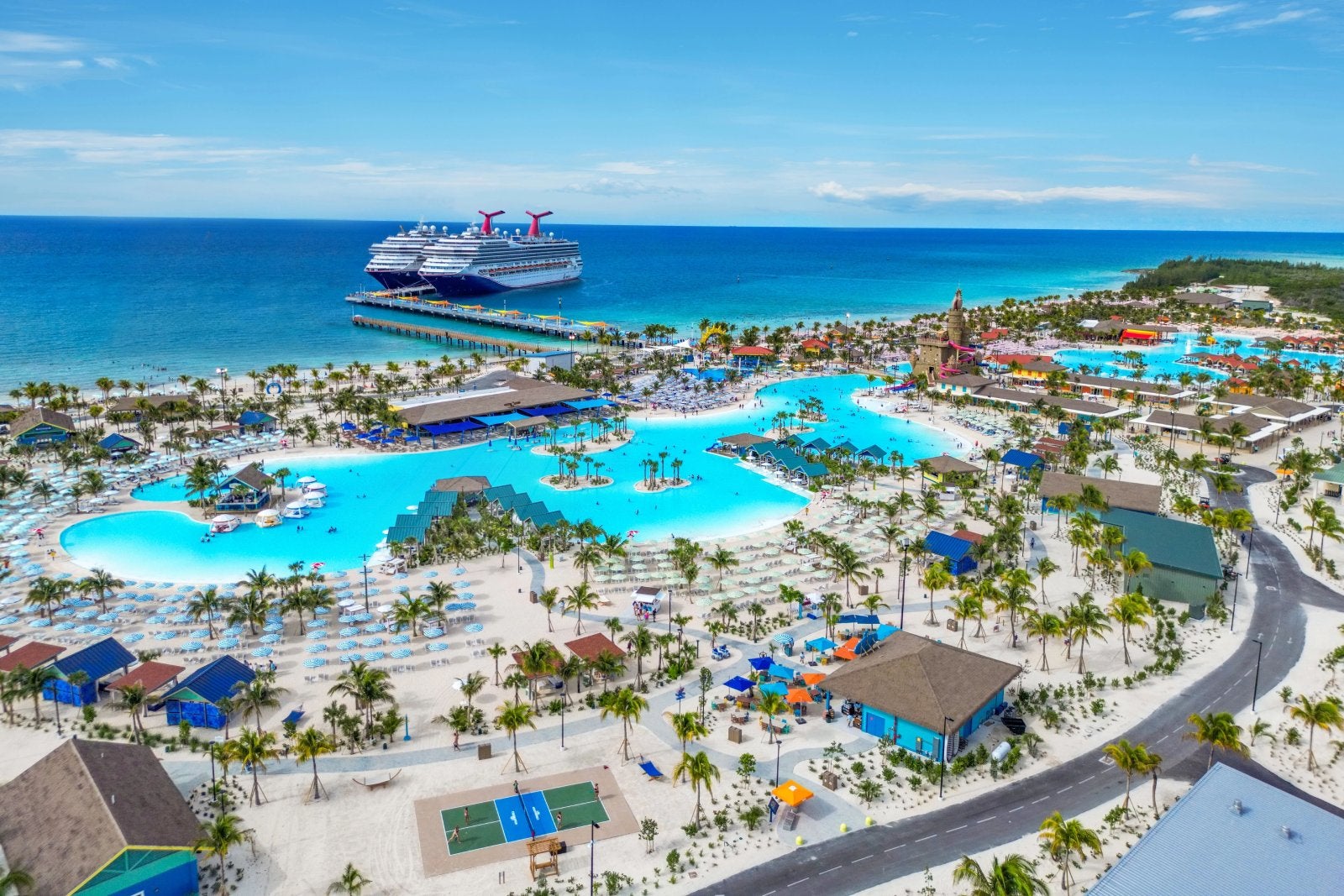 Celebration Key aerial shots with ships