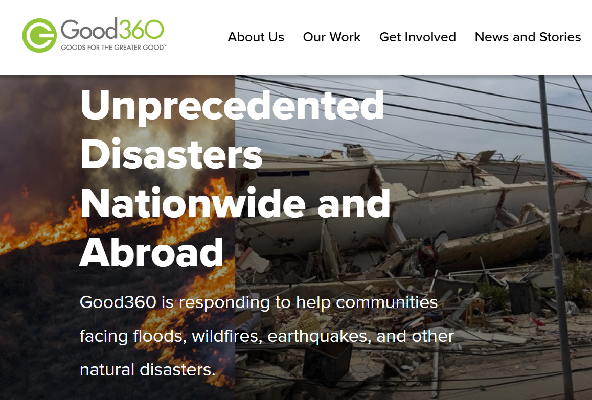 Good360 nonprofit homepage