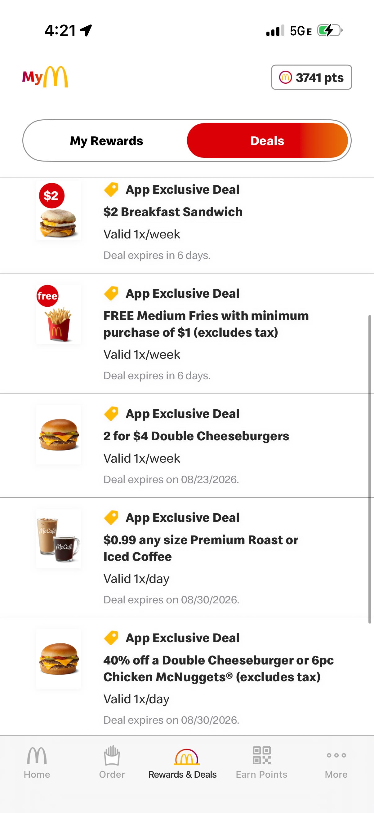 McDonald's App exclusive deals. MCDONALD'S