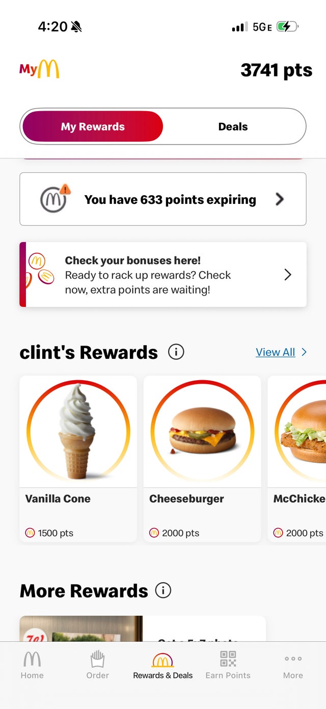 McDonald's App exclusive deals. MCDONALD'S