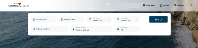 Capital One travel portal