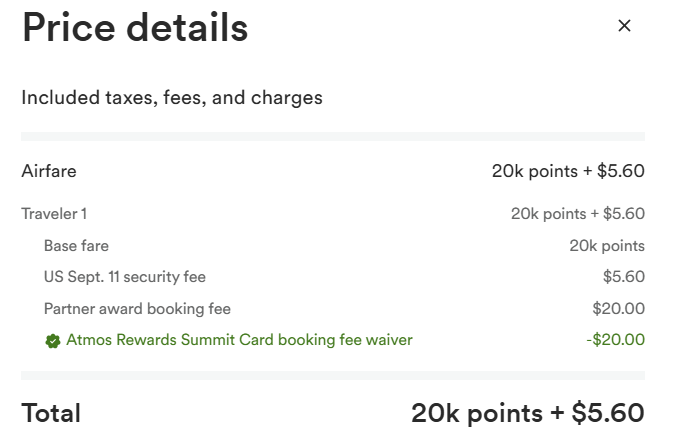Waived partner booking fee with the Alaska Summit