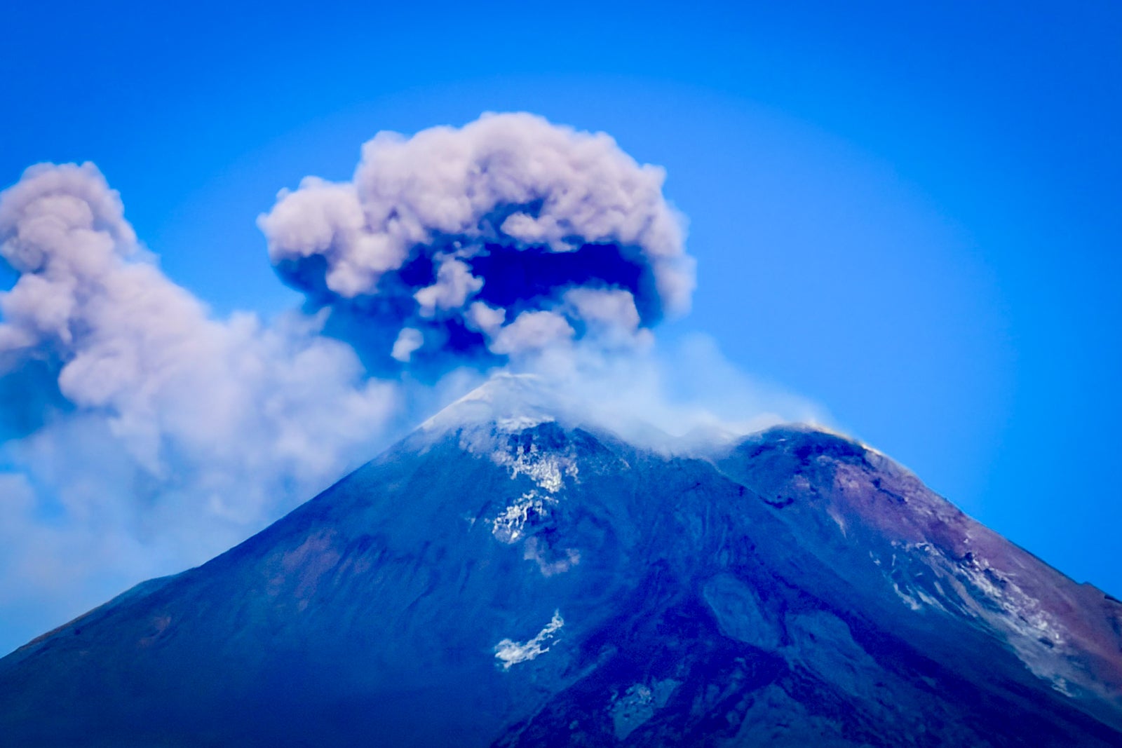 Smoke rising from Mt. Etna.