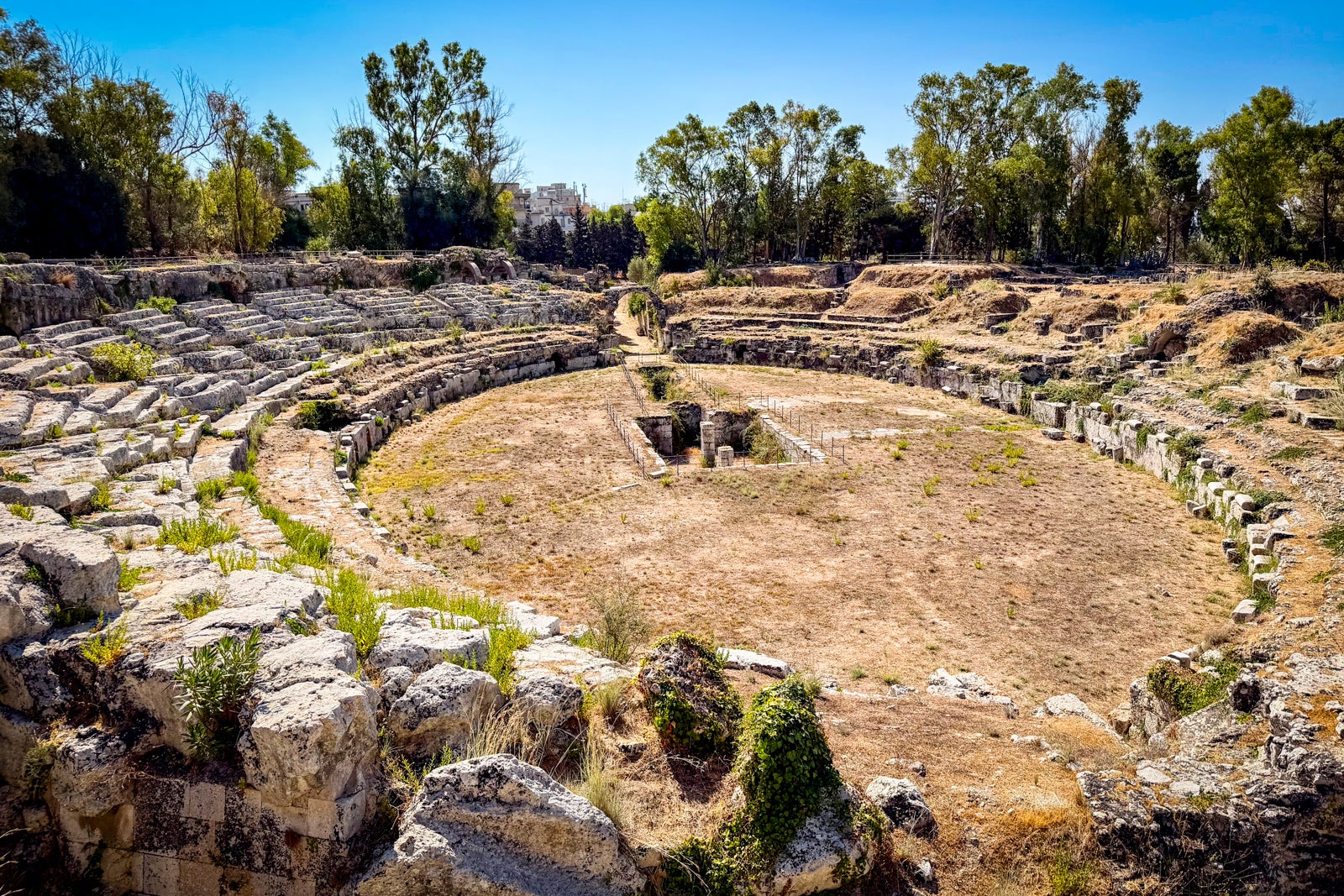 A Roman-era amphitheater at Syracuse.