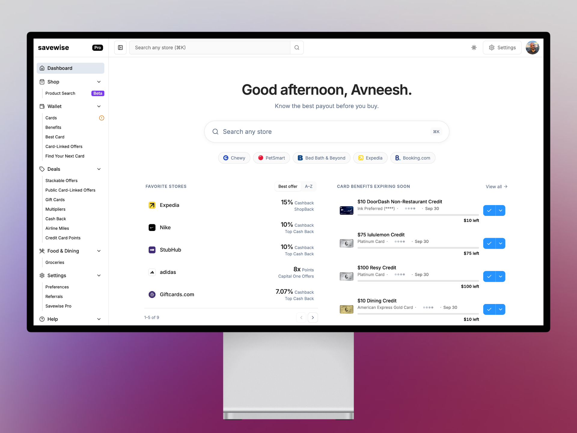 Savewise Dashboard